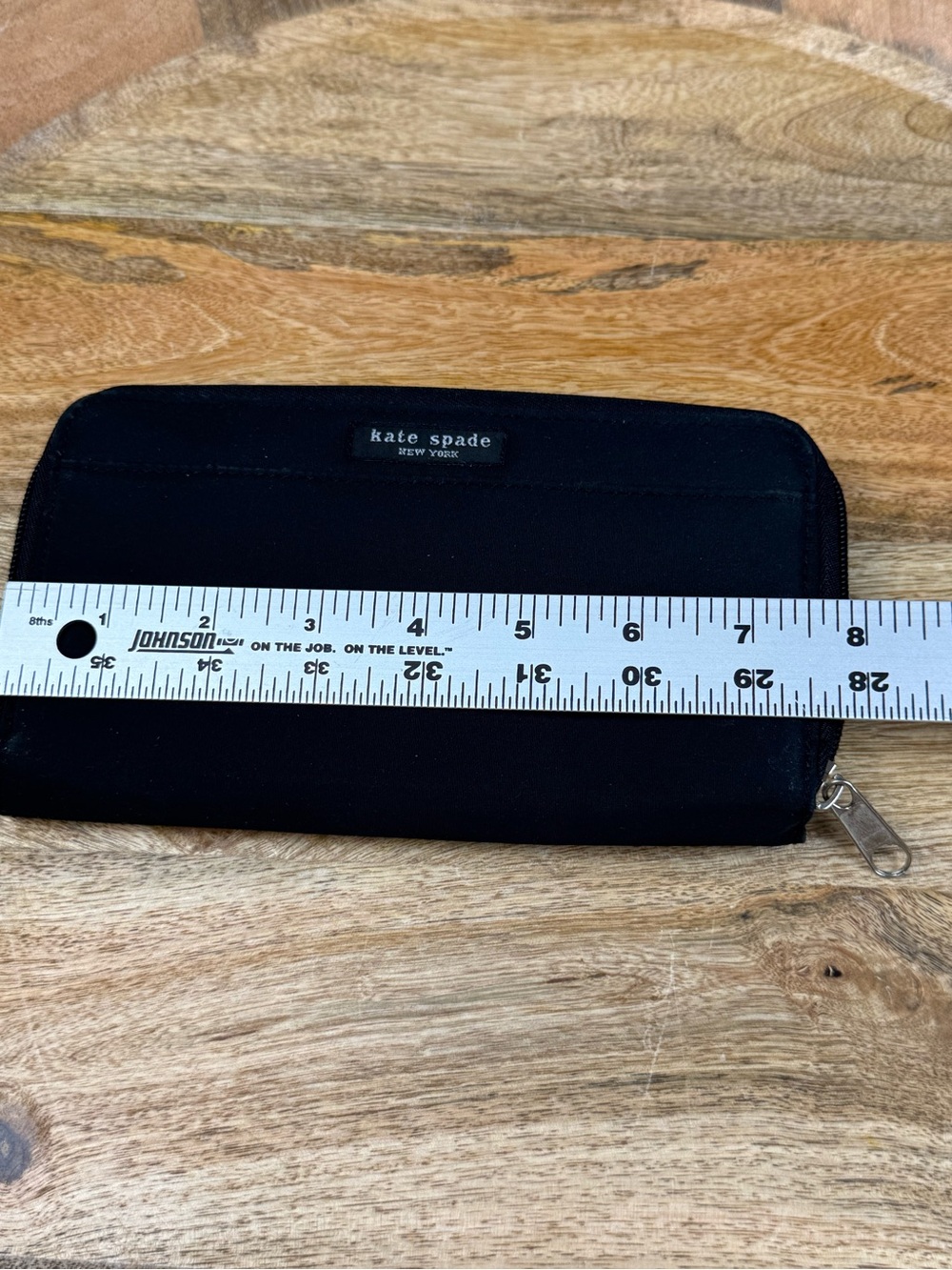 Kate Spade Black Nylon Zip Around Wallet Organizer Travel Clutch - Picture 5 of 7